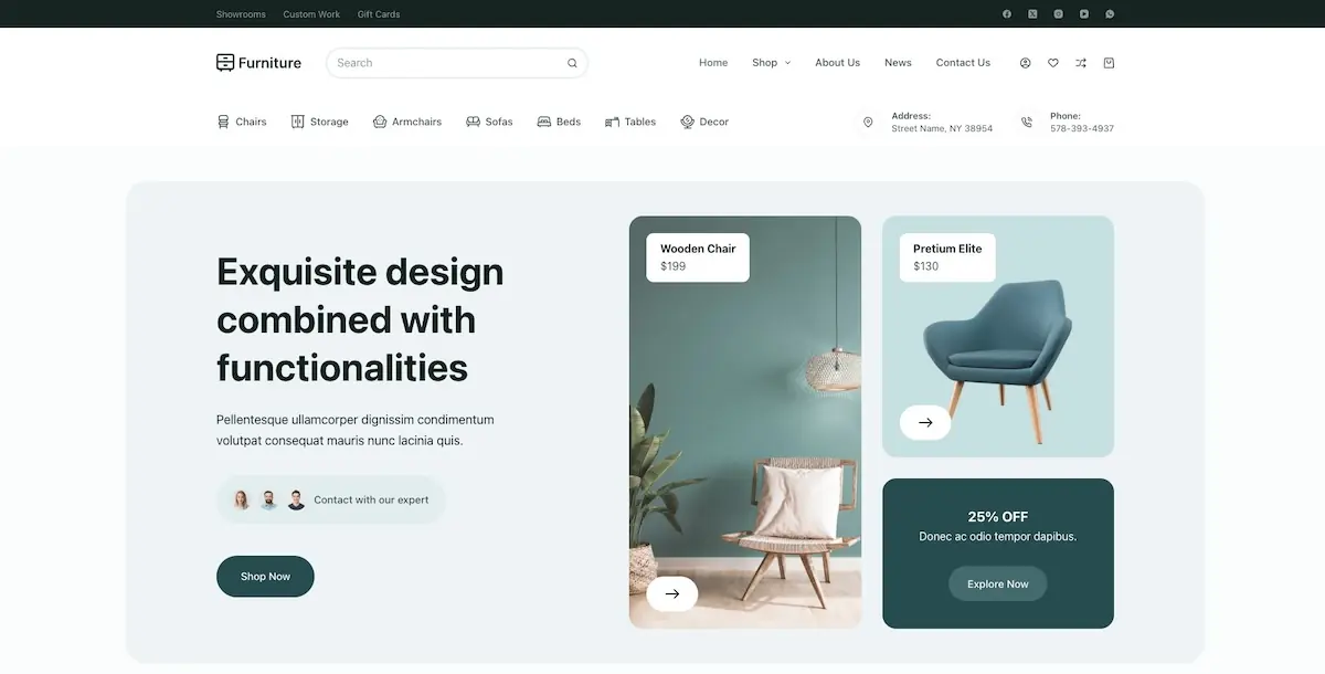 WordPress themes for the furniture industry